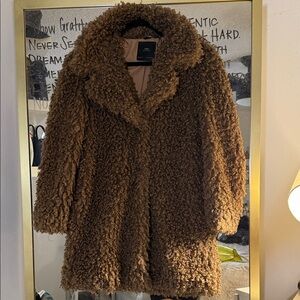 Zara Teddy Jacket in Rich Brown